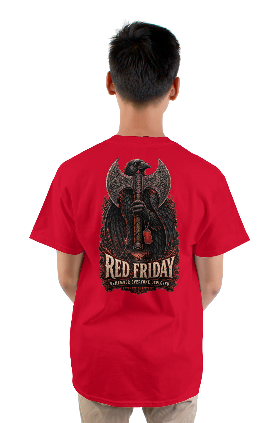 RavenAxe Watch Over Them RED Friday Tee