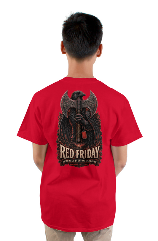 RavenAxe Watch Over Them RED Friday Tee