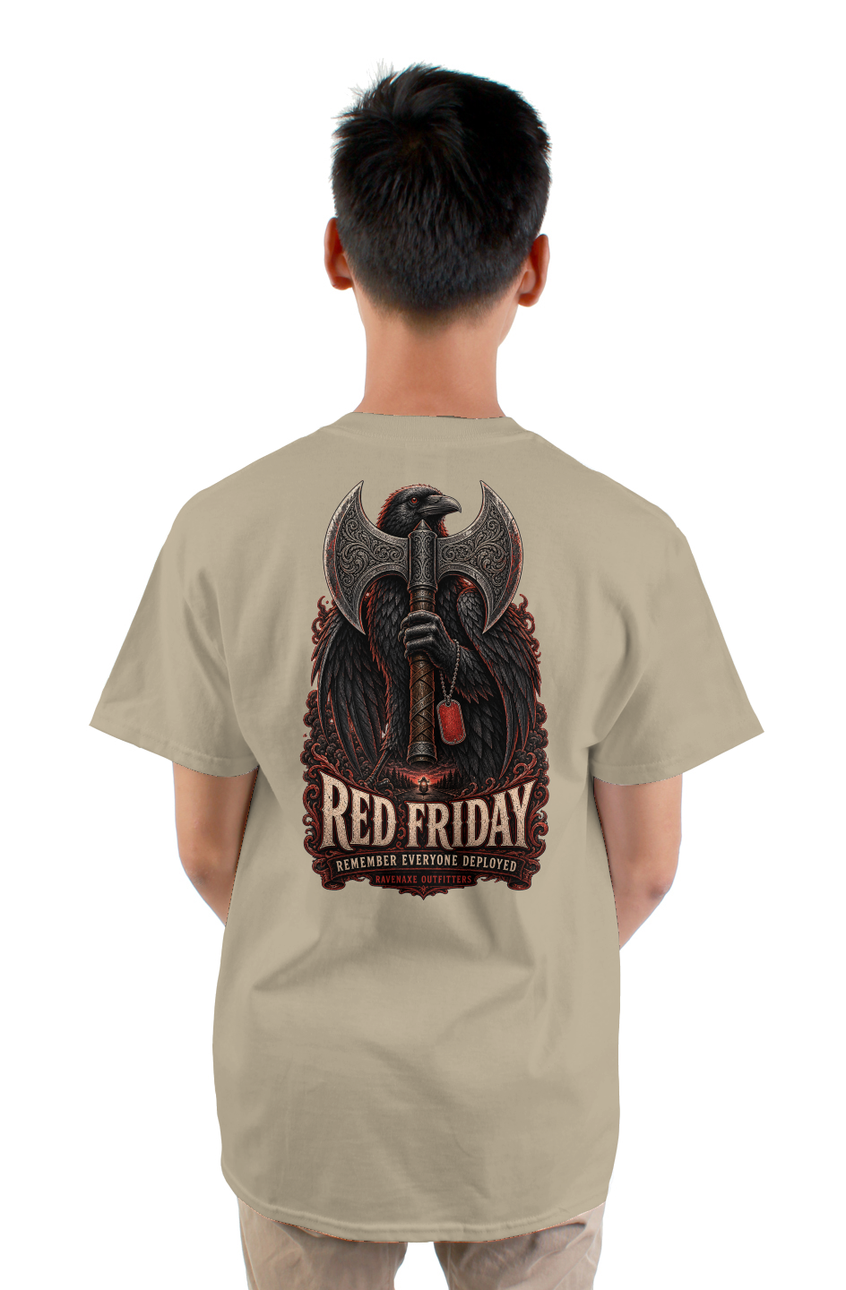 RavenAxe Watch Over Them RED Friday Tee